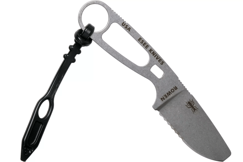 Esee Imlay-kniv ESEE-IMLAY-OR 6,2 cm halvsaftet blad i rustfritt stål med gjennomsiktig håndtak + oransje slire