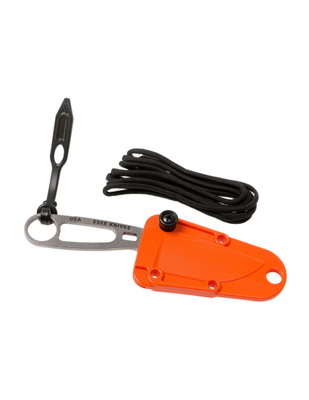 Esee Imlay-kniv ESEE-IMLAY-OR 6,2 cm halvsaftet blad i rustfritt stål med gjennomsiktig håndtak + oransje slire