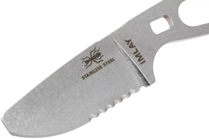 Esee Imlay knife ESEE-IMLAY 6.2cm semi-serrated blade stainless steel openwork handle + black case