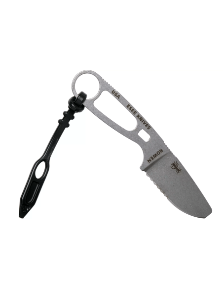Esee Imlay knife ESEE-IMLAY 6.2cm semi-serrated blade stainless steel openwork handle + black case