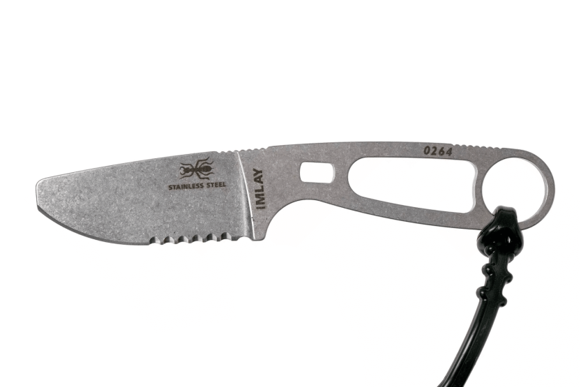 Esee Imlay knife ESEE-IMLAY 6.2cm semi-serrated blade stainless steel openwork handle + black case