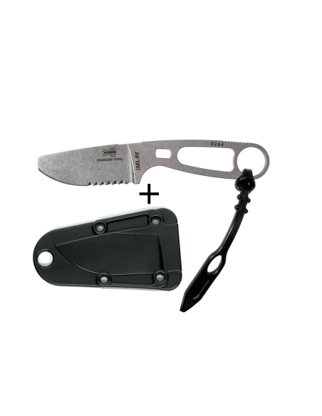 Esee Imlay knife ESEE-IMLAY 6.2cm semi-serrated blade stainless steel openwork handle + black case