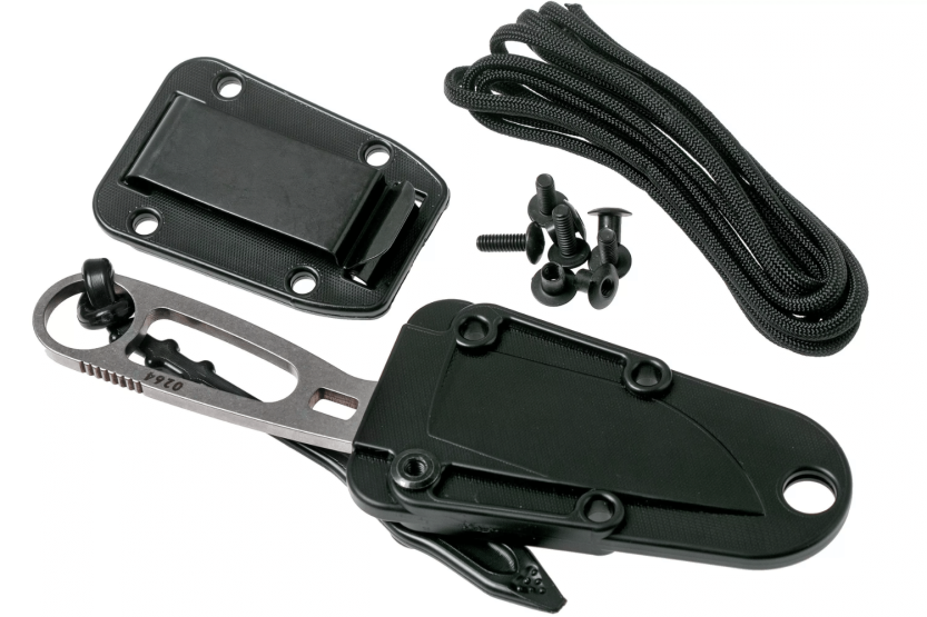 Esee Imlay knife ESEE-IMLAY 6.2cm semi-serrated blade stainless steel openwork handle + black case