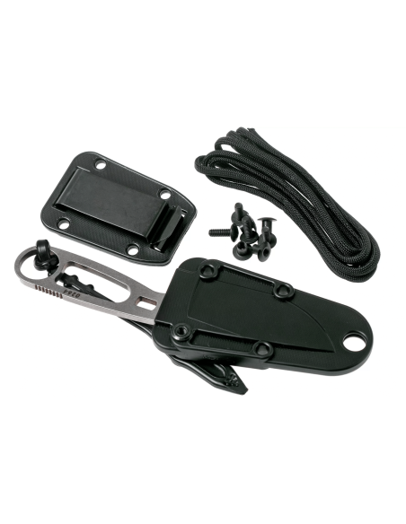Esee Imlay knife ESEE-IMLAY 6.2cm semi-serrated blade stainless steel openwork handle + black case