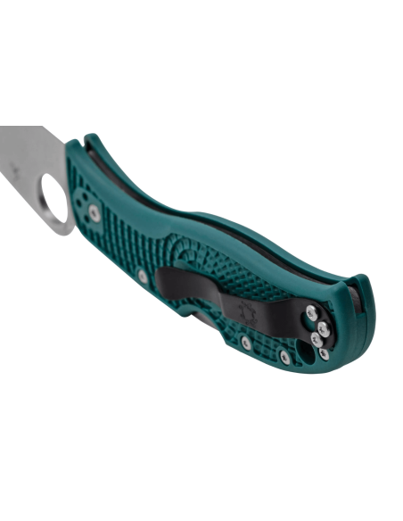 Navalha dobrável Spyderco LeafJumper C262PBLK390 com cabo azul em nylon/fibra de vidro 11,3cm