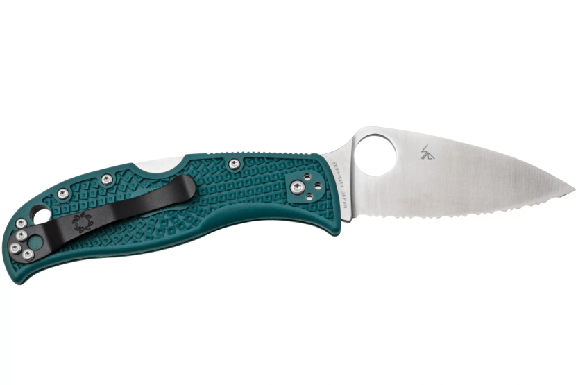 Spyderco LeafJumper C262SBLK390 taittoveitsi hammastettu terä nylon / lasikuitukahva sininen 11,3cm