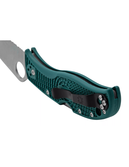 Spyderco LeafJumper C262SBLK390 folding knife toothed blade nylon / fiberglass handle blue 11,3cm