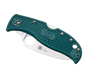 Navaja Spyderco LeafJumper C262SBLK390 con hoja dentada y mango de nylon/fibra de vidrio azul 11.3cm 2