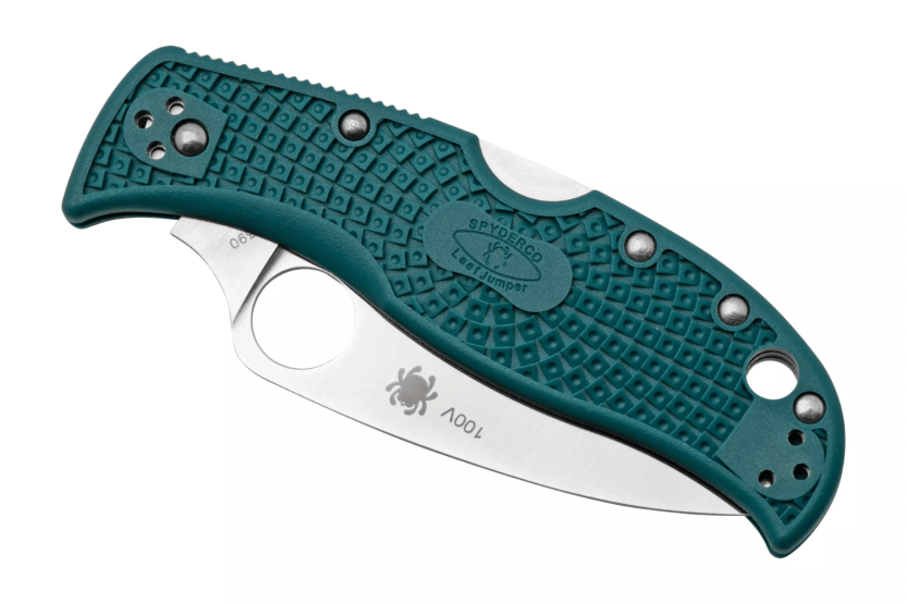 Klappmesser Spyderco LeafJumper C262SBLK390 gezahnte Klinge Griff Nylon / Glasfaser blau 11,3cm