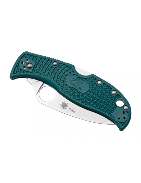 Spyderco LeafJumper C262SBLK390 foldekniv med tannet blad nylon / glassfiberhåndtak blå 11,3 cm