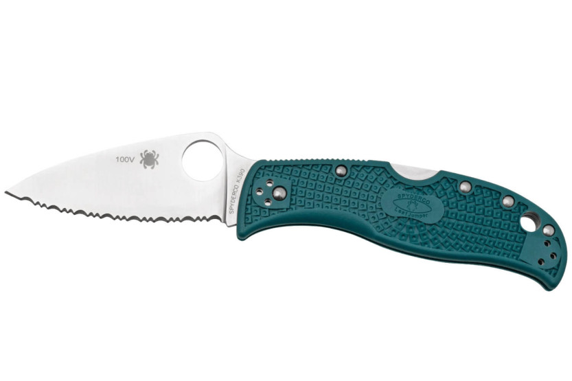 Spyderco LeafJumper C262SBLK390 folding knife toothed blade nylon / fiberglass handle blue 11,3cm