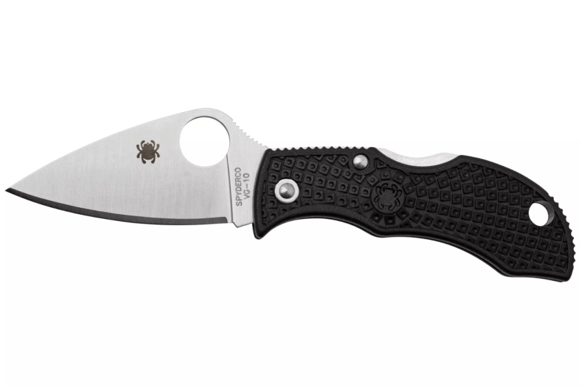 Navalha dobrável Spyderco Manbug MBKLFP com cabo preto em nylon/fibra de vidro 6,4 cm