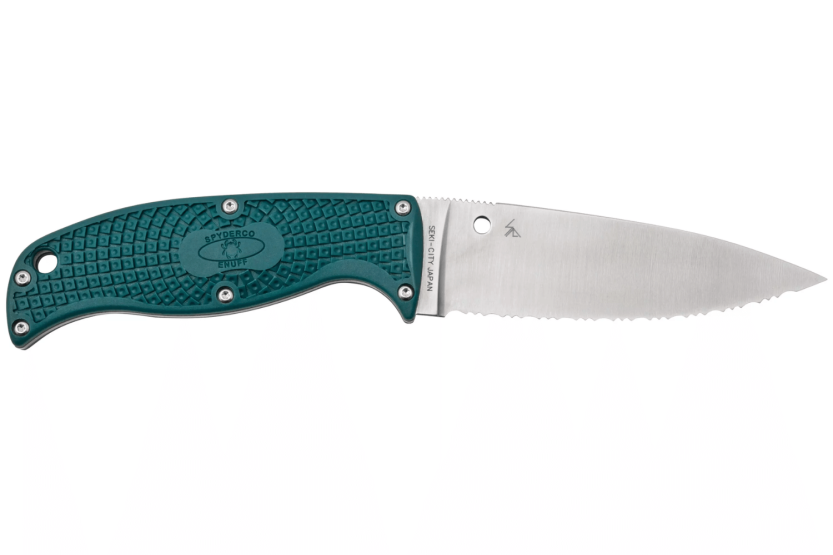 Spyderco Enuff 2 K390 FB31SBL2K390 kniv 10 cm takket blad blått nylon/glassfiberhåndtak + slire