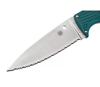 Faca Spyderco Enuff 2 K390 FB31SBL2K390 Lâmina serrilhada de 10 cm cabo azul em nylon/fibra de vidro + bainha 2