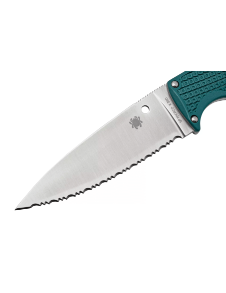 Spyderco Enuff 2 K390 FB31SBL2K390 coltello 10cm lama seghettata manico blu nylon/fibra di vetro + fodero