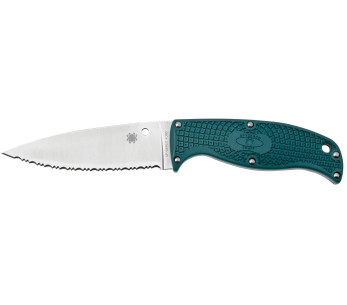 Spyderco Enuff 2 K390 FB31SBL2K390 veitsi 10cm hammastettu terä sininen nylon/lasikuitukahva + tuppi