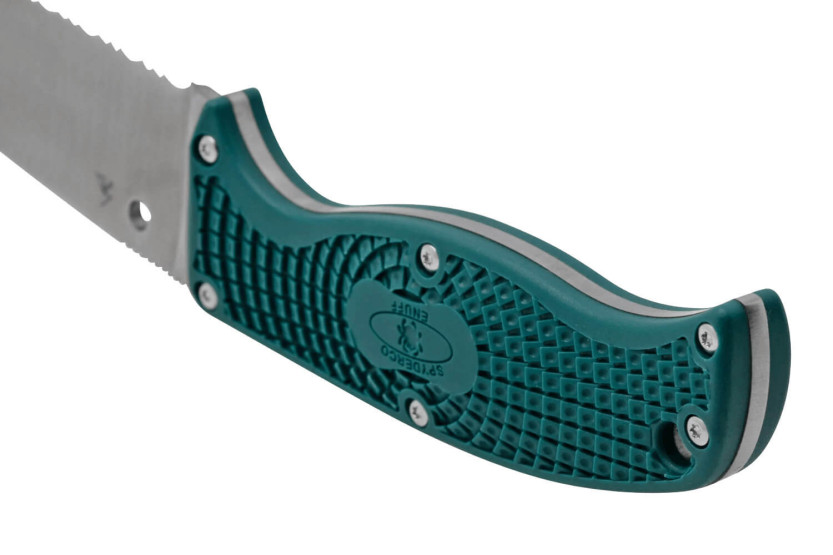 Cuchillo Spyderco Enuff 2 K390 FB31SBL2K390 Hoja dentada 10cm Mango nylon/fibra de vidrio azul + funda