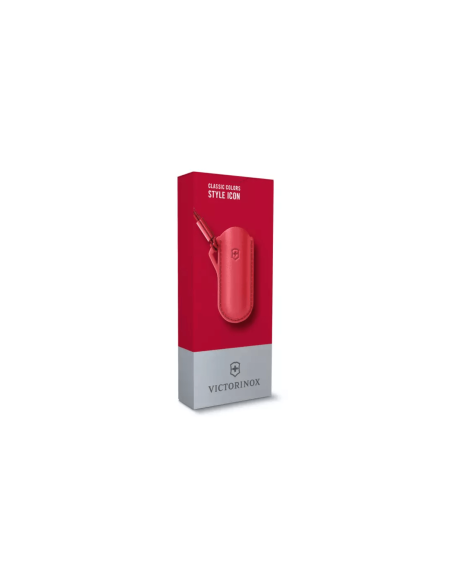 Victorinox Style Icon for sveitsiske lommekniver i rødt skinn, 7 cm