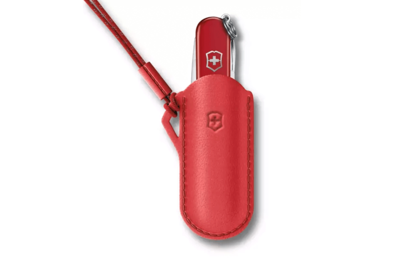 Victorinox Style Icon for sveitsiske lommekniver i rødt skinn, 7 cm