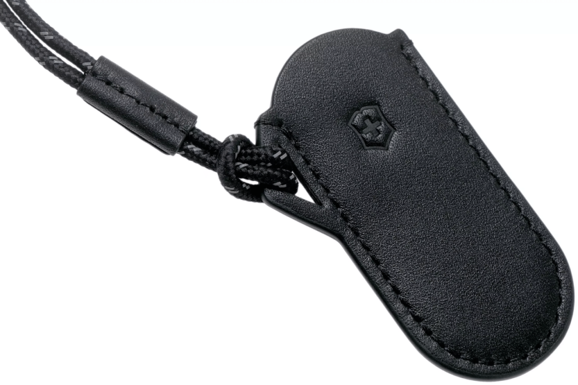 Victorinox Dark Illusion svart lærveske for 7 cm sveitsiske lommekniver
