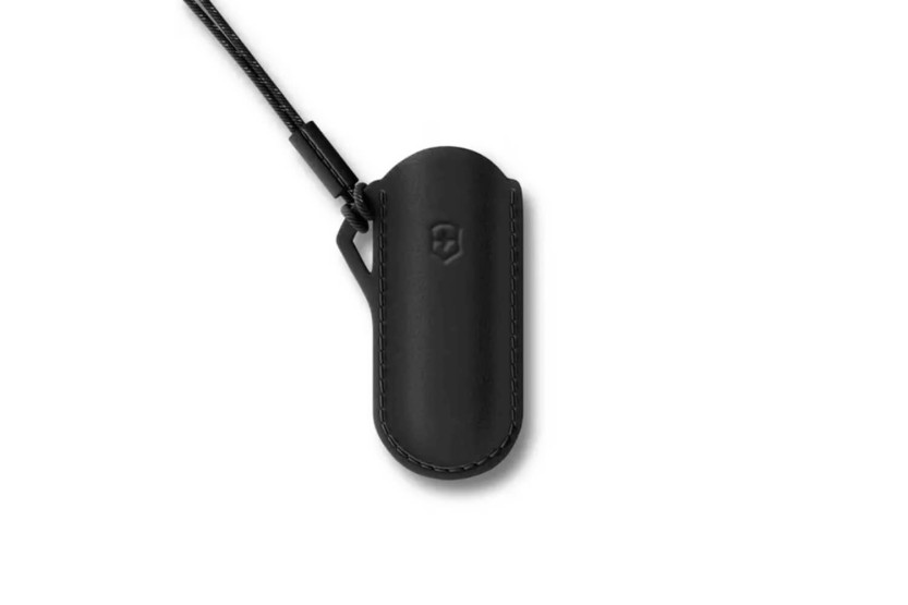 Victorinox Dark Illusion svart lærveske for 7 cm sveitsiske lommekniver