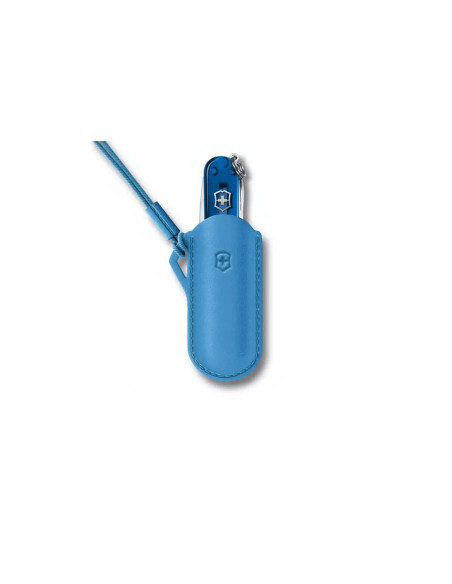 Victorinox Summer Rain blått läderfodral för 7 cm schweiziska arméknivar