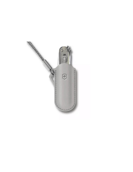Custodia in pelle grigia Victorinox Mystical Morning per coltelli svizzeri da 7 cm