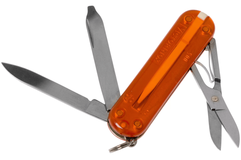 Victorinox Schweizisk fickkniv Classic SD Colors Genomskinlig Fire Opal 58mm 7 funktioner