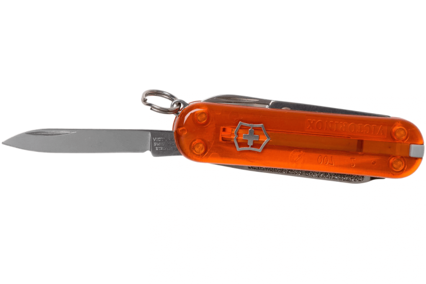 Victorinox Zwitsers zakmes Classic SD Kleuren Doorschijnend Vuur Opaal 58mm 7 functies