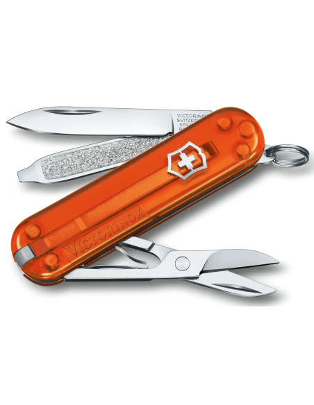 Victorinox Schweizisk fickkniv Classic SD Colors Genomskinlig Fire Opal 58mm 7 funktioner