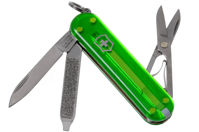 Victorinox Sveitsin taskuveitsi Classic SD värit Läpikuultava vihreä tee 58mm 7 toimintoa 7 toimintoa