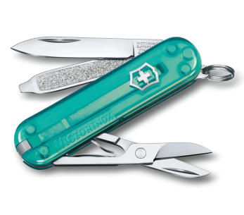 Victorinox Zwitsers zakmes Classic SD kleuren doorschijnend Tropical Surf 58mm 7 functies