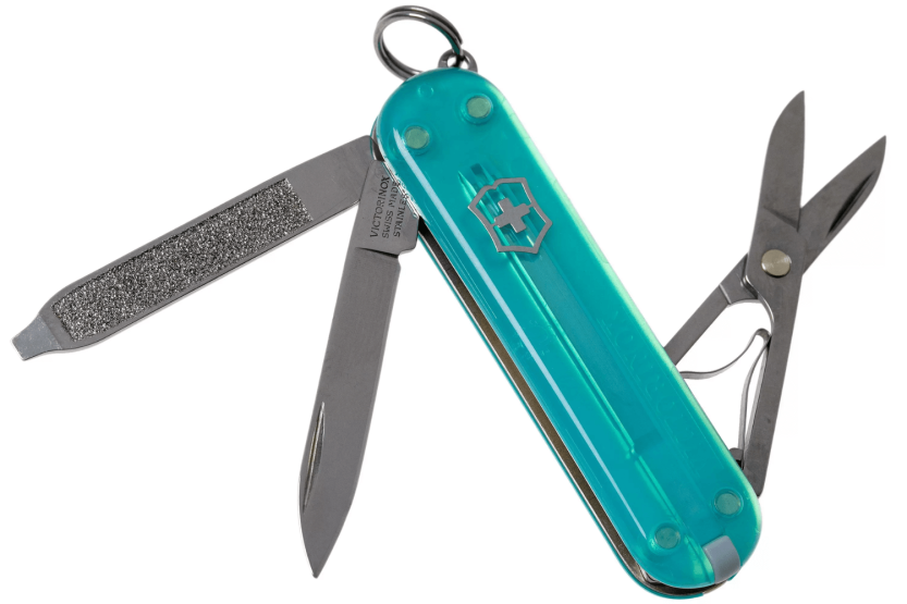 Victorinox Sveitsin taskuveitsi Classic SD värit Läpikuultava trooppinen surffaus 58mm 7 toimintoa