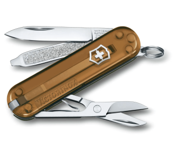 Victorinox Zwitsers zakmes Classic SD kleuren doorzichtig Chocolade Fudge 58mm 7 functies
