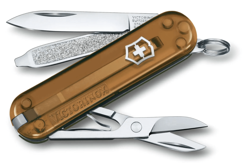 Victorinox Swiss Pocket Knife Classic SD Colors Translucent Chocolate Fudge 58mm 7 functions