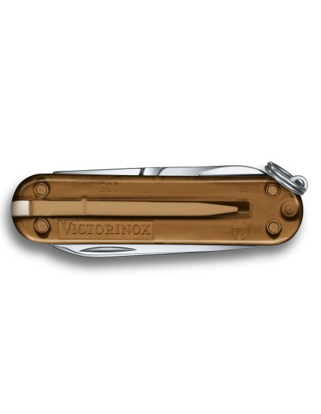 Victorinox Zwitsers zakmes Classic SD kleuren doorzichtig Chocolade Fudge 58mm 7 functies
