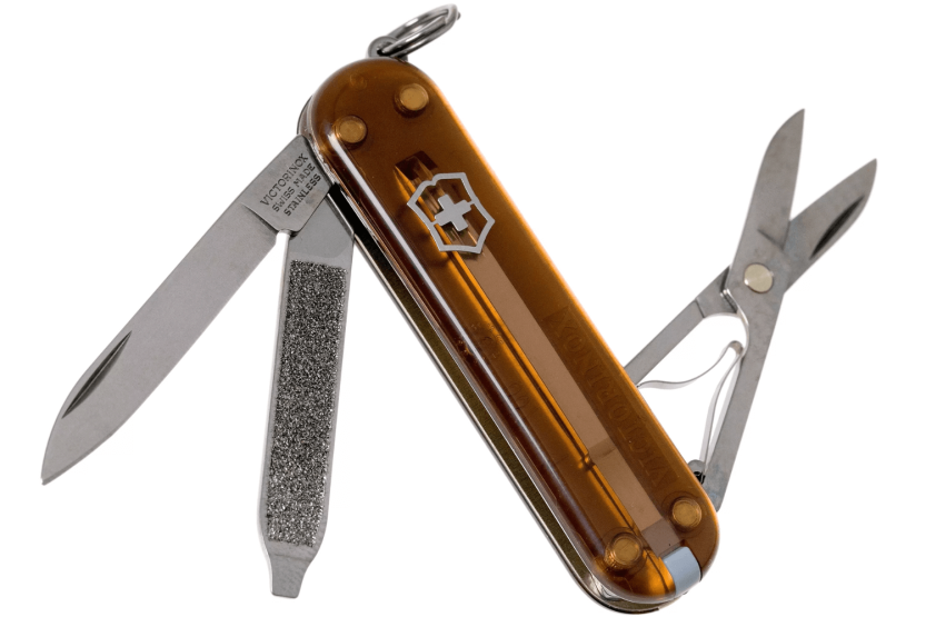 Victorinox Swiss Knife Classic SD Colors Translucent Chocolate Fudge 58 mm 7 funzioni
