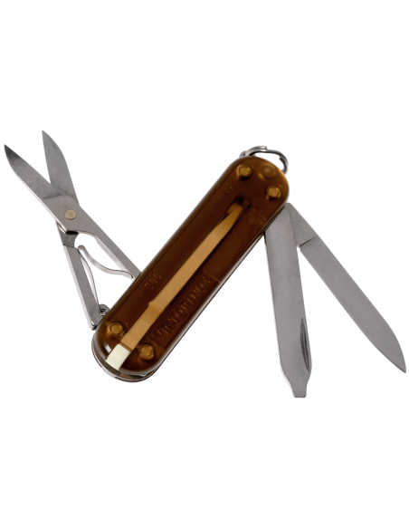 Victorinox Swiss Pocket Knife Classic SD Colors Translucent Chocolate Fudge 58mm 7 functions
