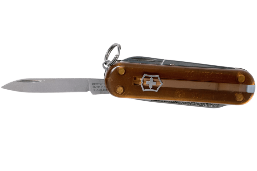 Victorinox Schweizisk fickkniv Classic SD Colors Genomskinlig Chocolate Fudge 58mm 7 funktioner