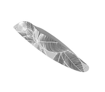 K2 Elegance K2.19M Coltello pieghevole 11,5 cm Manico in acciaio inox Design tropicale + fodero in tela di camoscio 2
