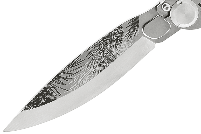 Navaja plegable K2 Elegance K2.23M con mango de acero inoxidable de 11,5 cm y funda de ante