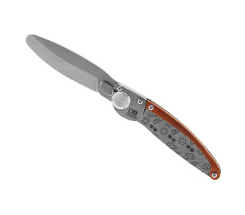 K2 Kids 812170 navaja plegable 9.5cm diseño sunburst mango de acero inoxidable + funda de ante