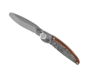 K2 Kids fällkniv 812171 9,5 cm handtag i rostfritt stål med kemisk dekor + mockahölje