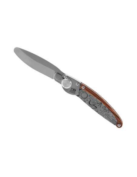 K2 Kids folding knife 812171 9.5cm stainless steel handle with chemical decor + suede sheath