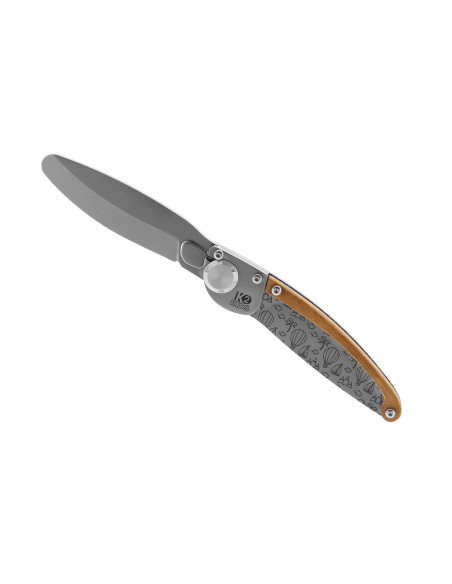 K2 Kids 812175 coltello pieghevole in acciaio inox con design a mongolfiera da 9,5 cm + fodero in pelle scamosciata