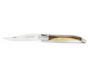 Navaja plegable Village Laguiole 12cm mango de madera de pistacho con cabezada