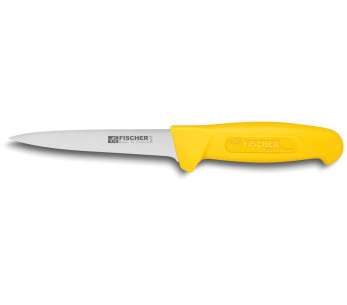 Fischer HACCP Coltello professionale per disossare, 14 cm, lama consumata, manico giallo