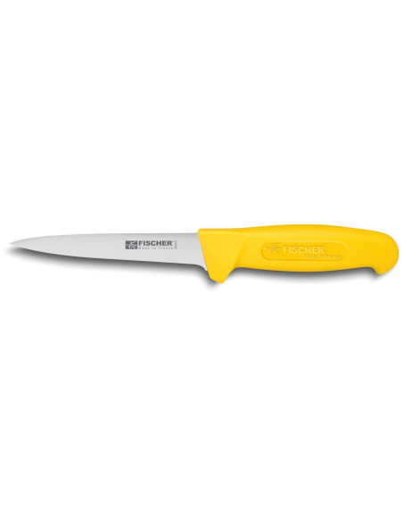 Fischer HACCP professionell urbeningskniv 14cm slitet blad gult handtag