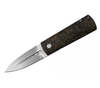 Navaja plegable Maserin DAGA 372.G 9.5cm fibra de carbono y mango de titanio dorado