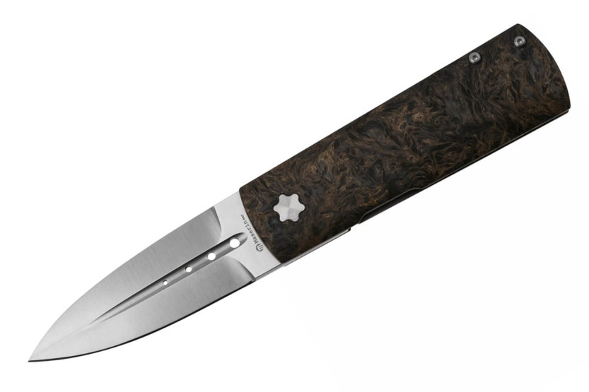 Maserin DAGA 372.G foldekniv 9,5 cm med håndtak i karbonfiber og titan i gull